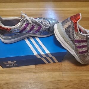 adidas gazelle silver green womens adidas x Wales Bonner Karintha Lo Sequin Sneaker Brown